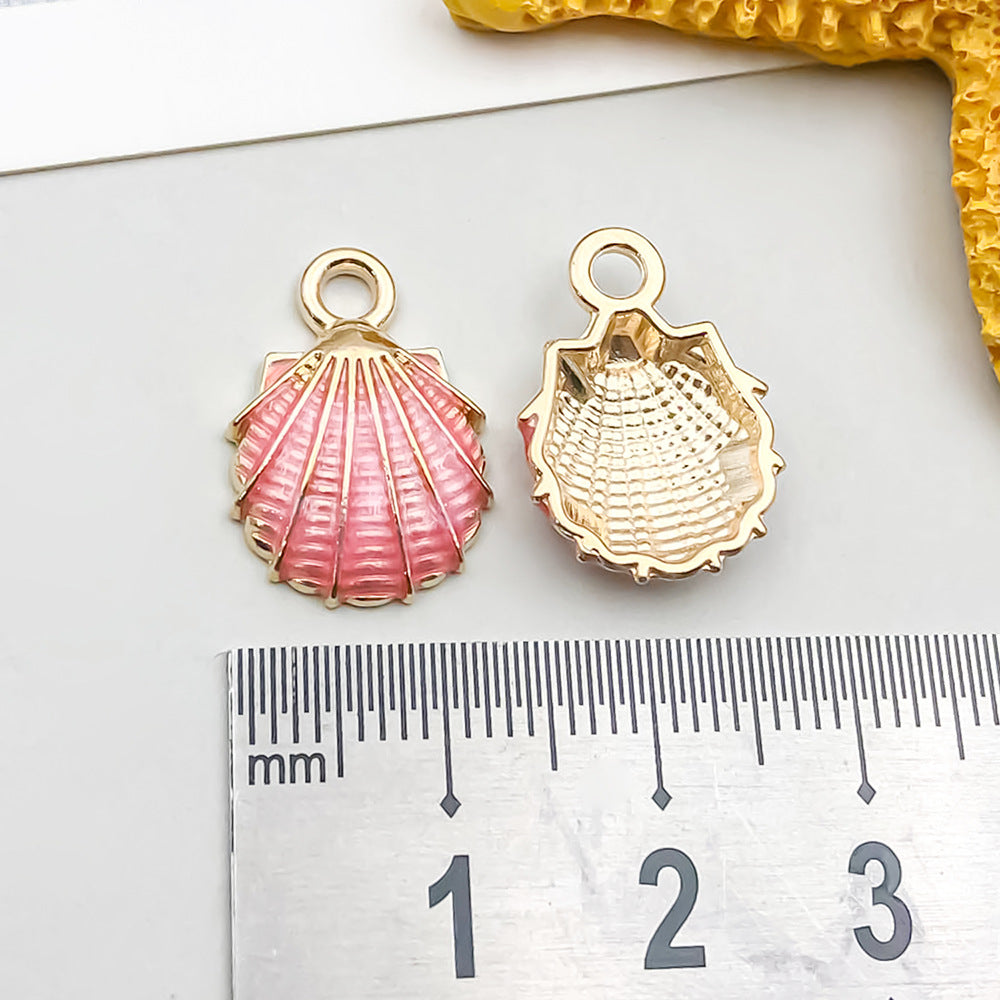 Colorful Oil Alloy Simulation Marine Conch Pendants
