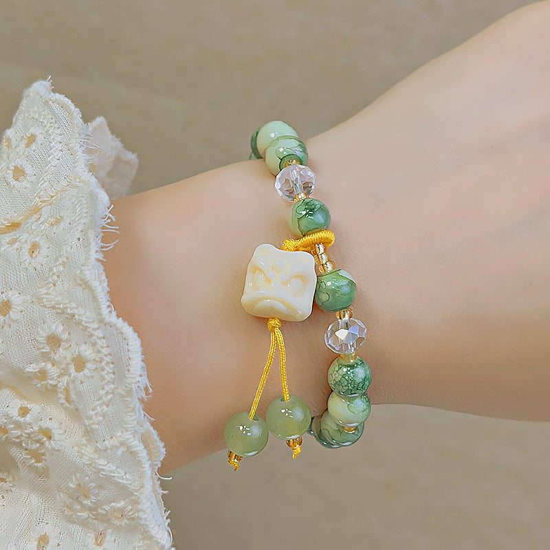 Glass Beaded Female Sweet Lily Gift Bracelets