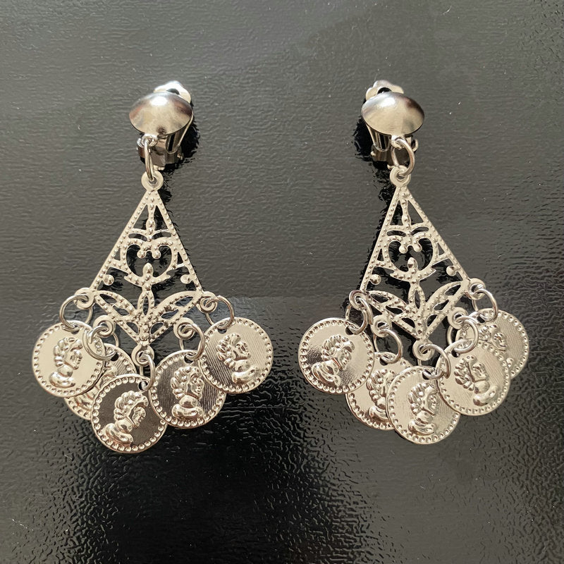 Indian Dance Stage Performance Belly Hair Clip Earrings