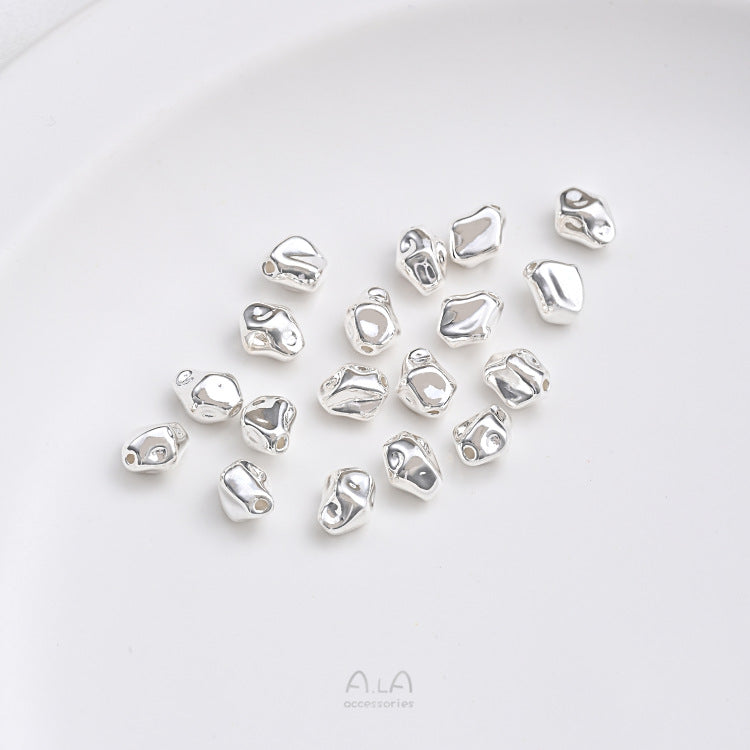 Bag Thick Sier Irregular Spacer Beads Jewelry Accessories