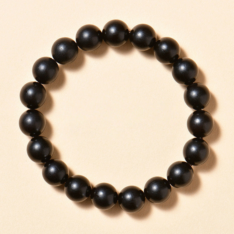 Women's & Men's Black Purple Sandalwood Rosary Small Hole Bracelet