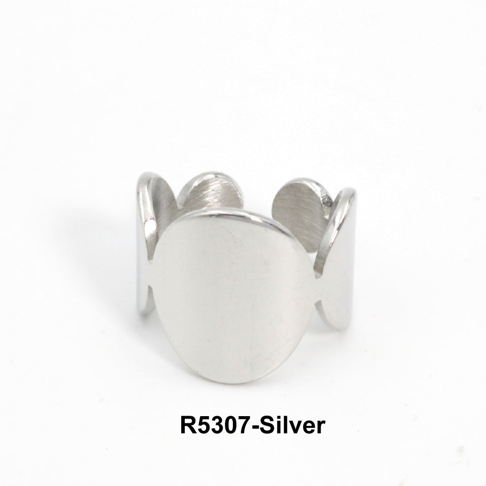 Female Titanium Steel Gold Index Finger Rings