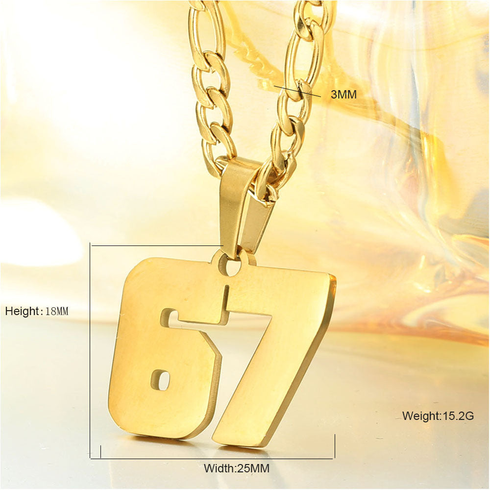 Fashion Stainless Steel Digital Hip Hop Personalized Titanium Necklace