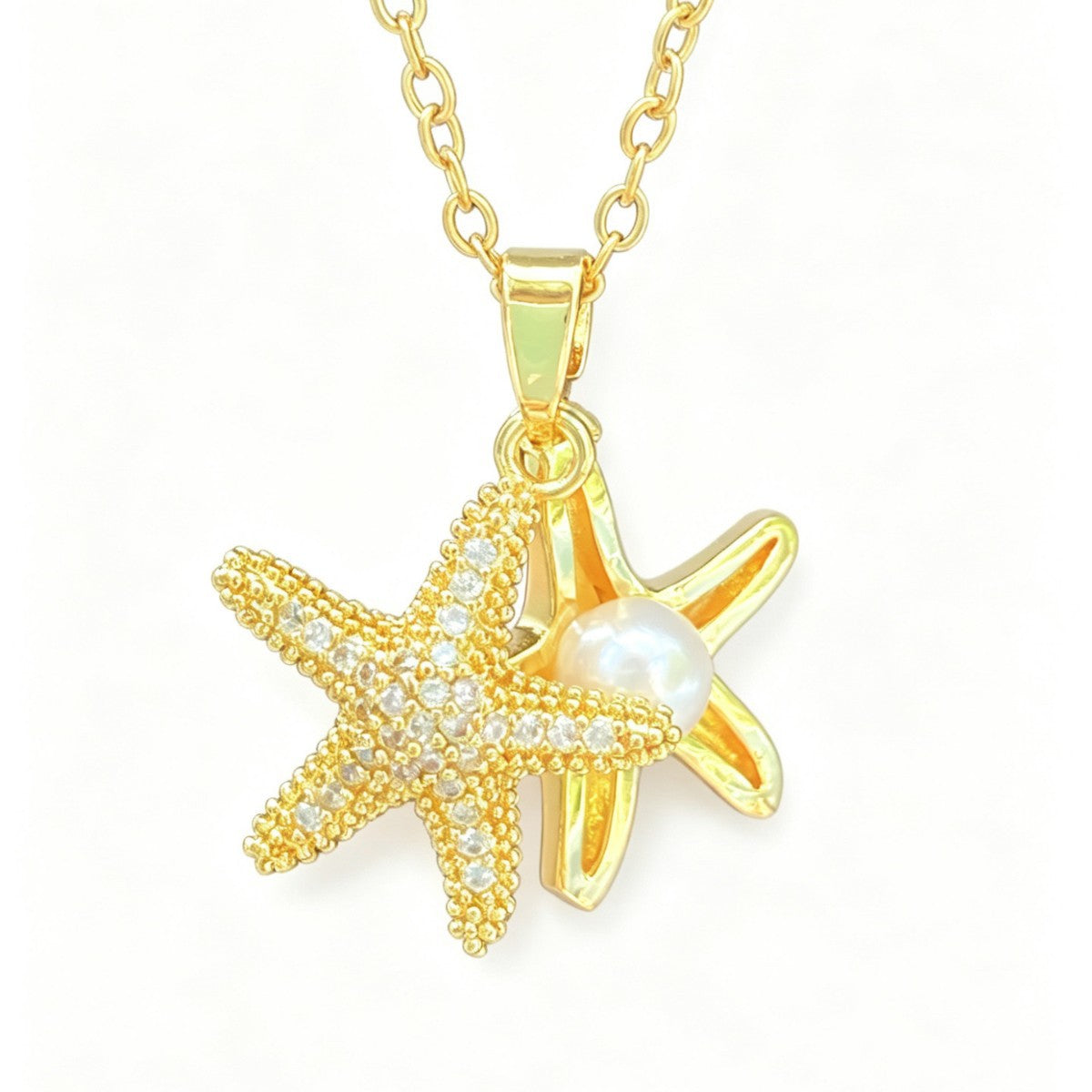 Copper Wind Starfish Niche Design Titanium Steel Pendants