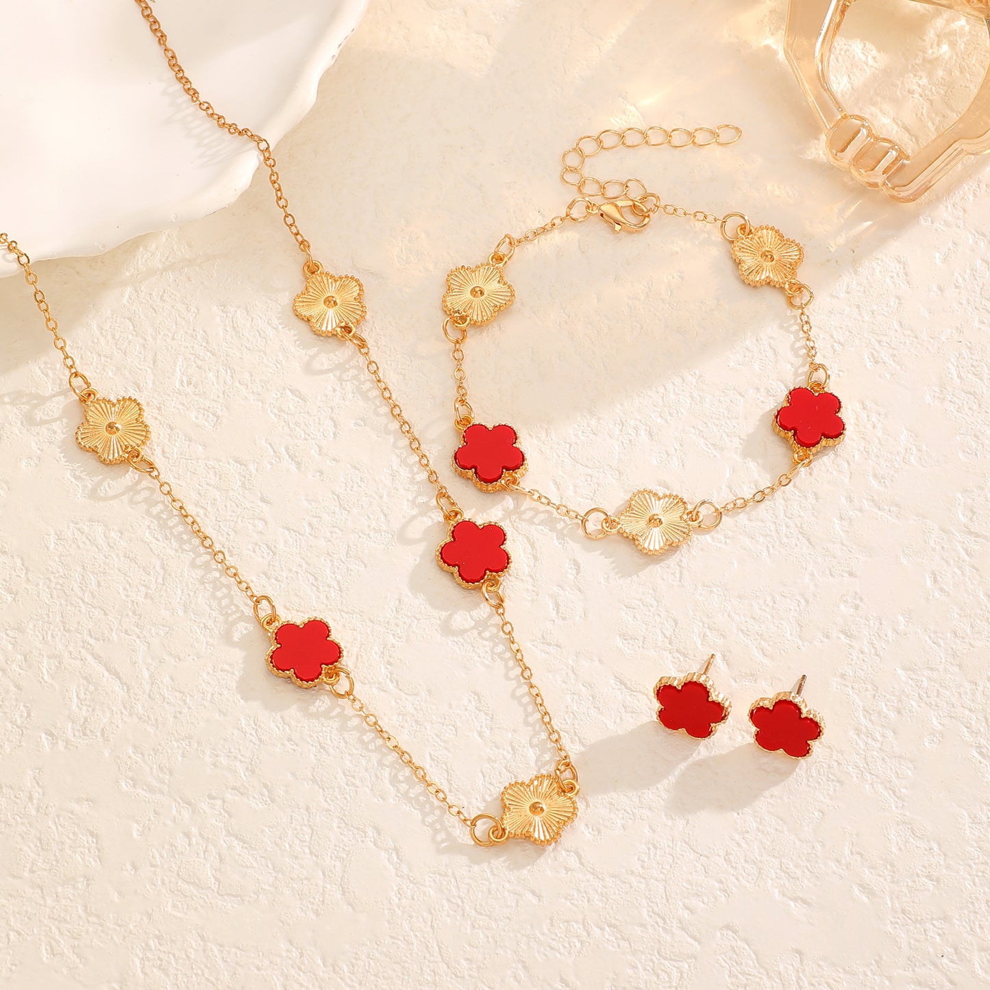 Lucky Flower Parthenocissus Grass Ear Female Jewelry Set
