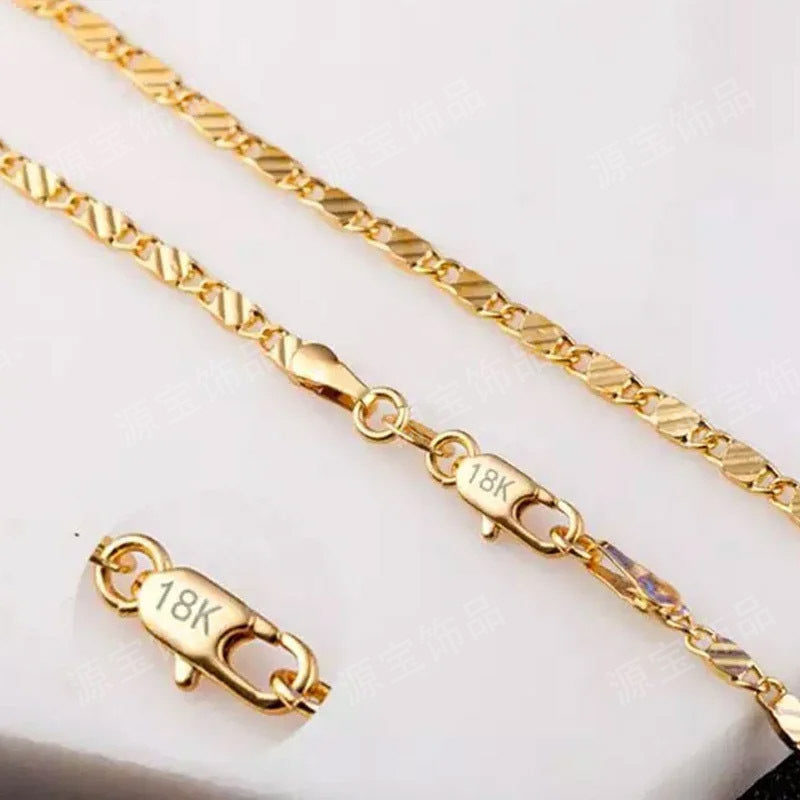 Women's & Men's Carven Design Curb Hip Hop Gold Necklace