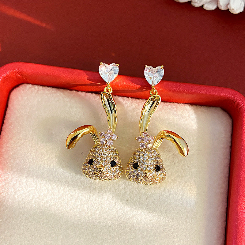 Needle Korean Style Graceful Personality Zircon Earrings