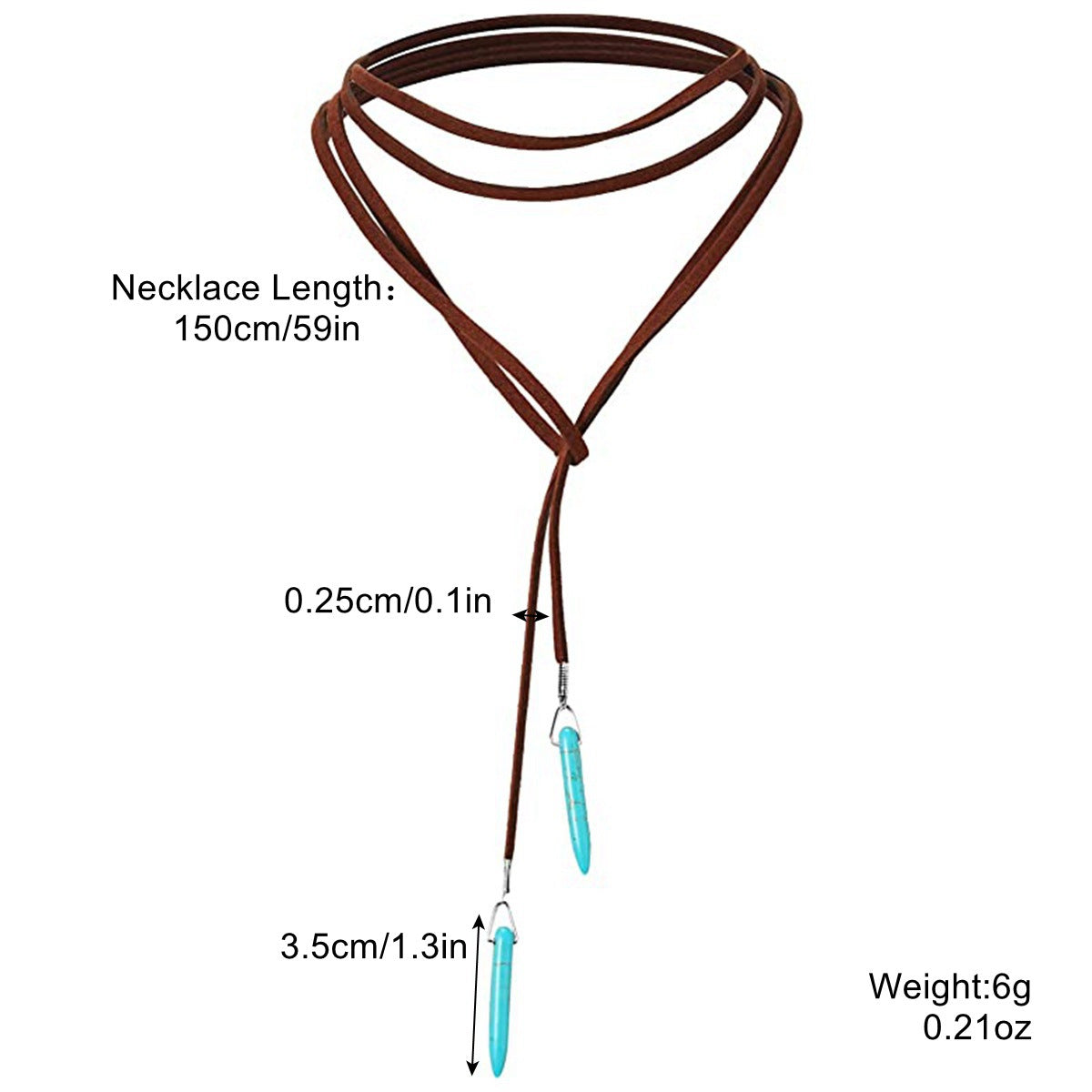 Bohemian Ethnic Style Turquoise Vintage Long Sweater Necklace