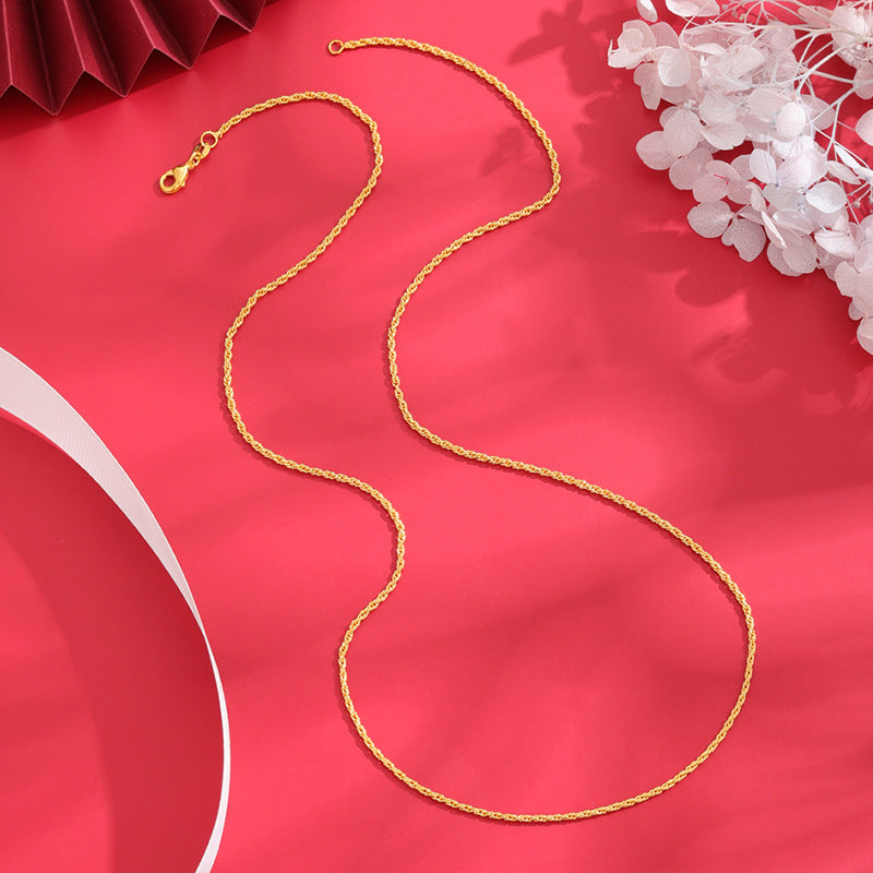 Women's & Men's Copper Alloy Choker Popular Retro Matching Universal Chain Fashion Woven Necklace