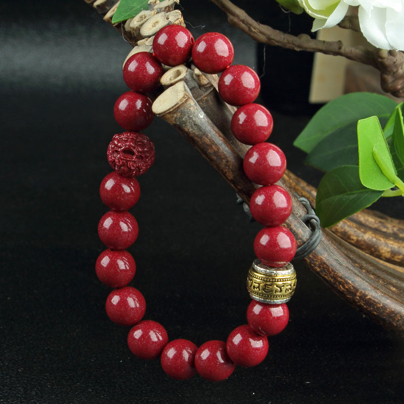Women's Single Circle Multi Life Red Five Gods Of Bracelet