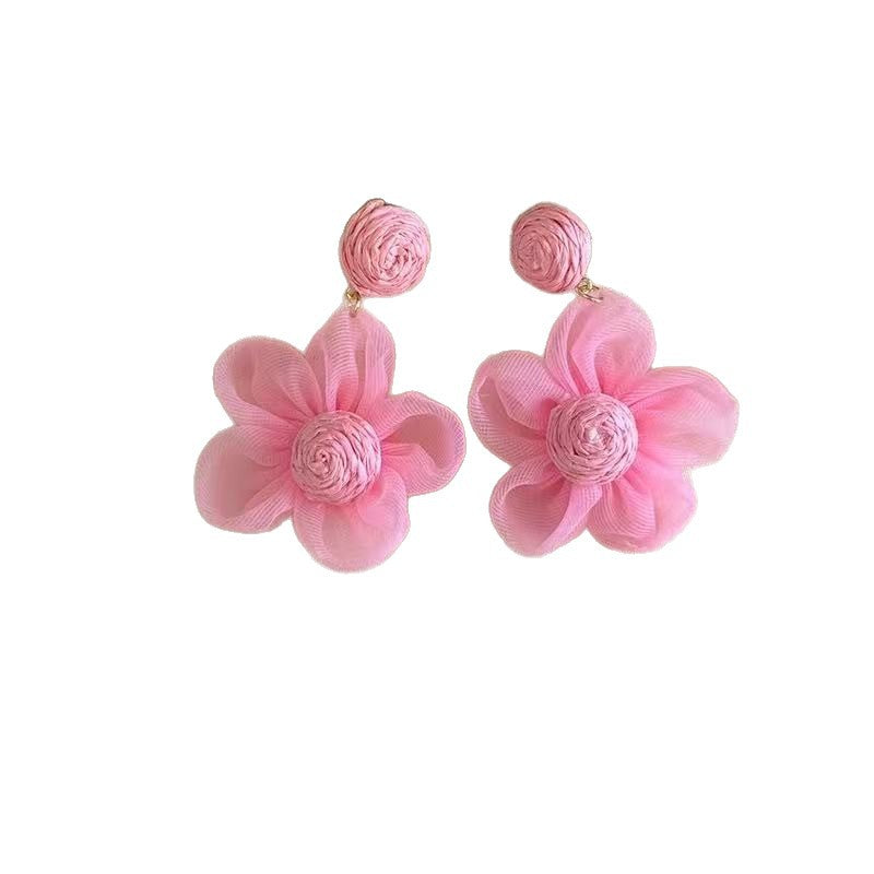Super Fairy Dopamine Colored Flower Female Niche High Sense Sweet Earrings