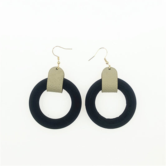 Creative Elegant Exaggerated Personalized Leather Wood Rings