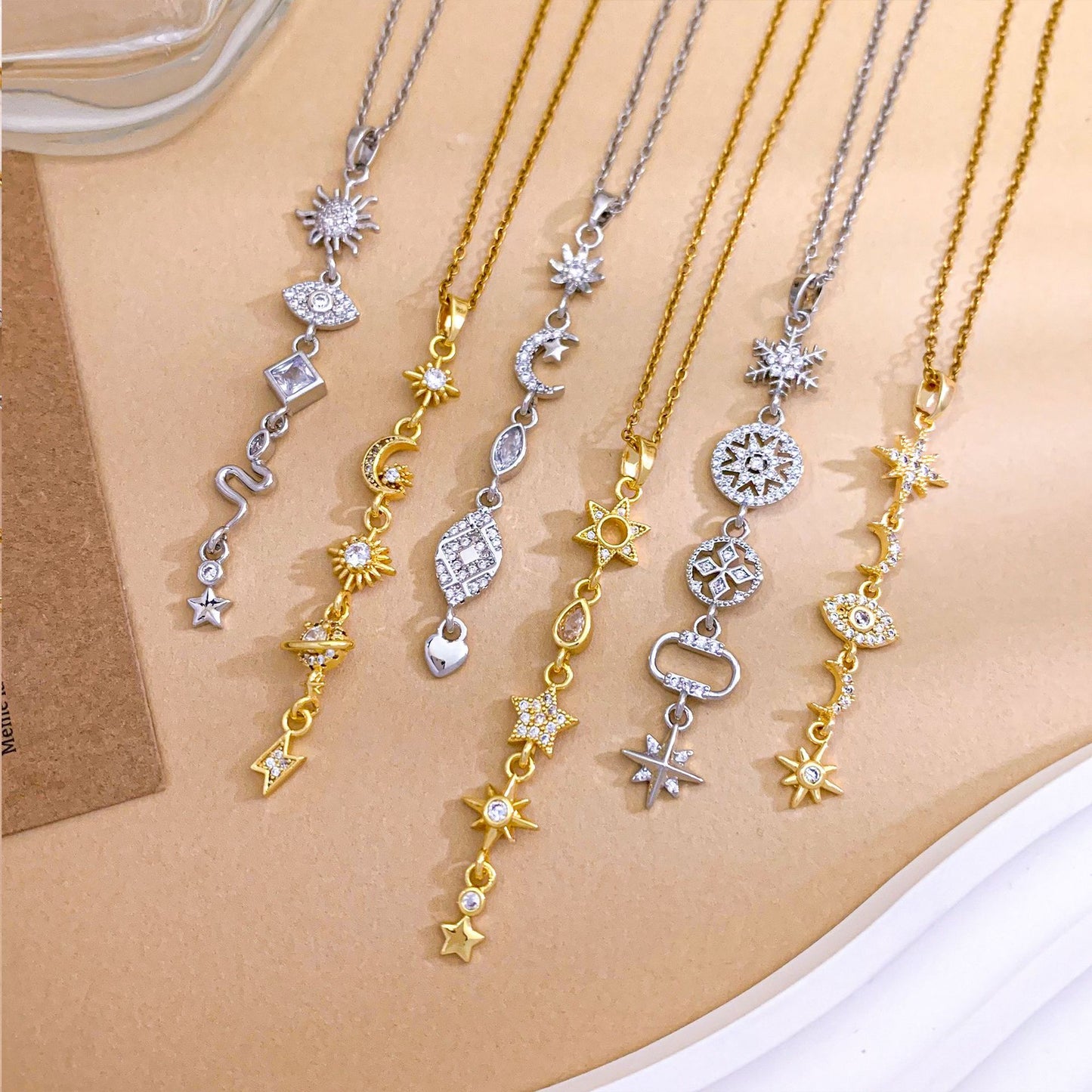 Combination Design Titanium Steel Niche Temperament Korean Style Clavicle Necklaces
