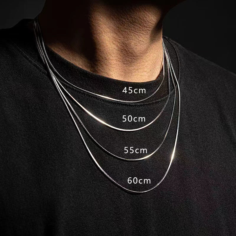 Women's & Men's Colorfast Cold Style Simple Elegant Titanium Steel Trendy Clavicle Square Necklace
