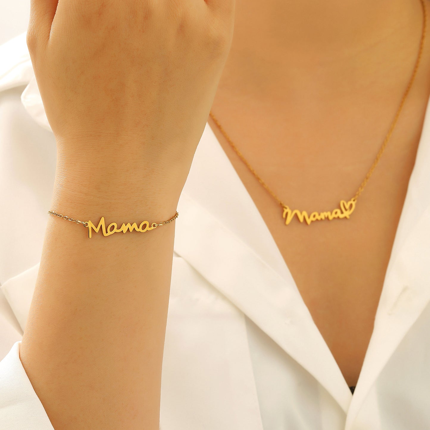 Steel English Letter Mother's Day Gift Simple High Bracelets