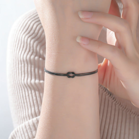 Day Titanium Steel Stainless Couple Hand Knotted Snake Bracelet