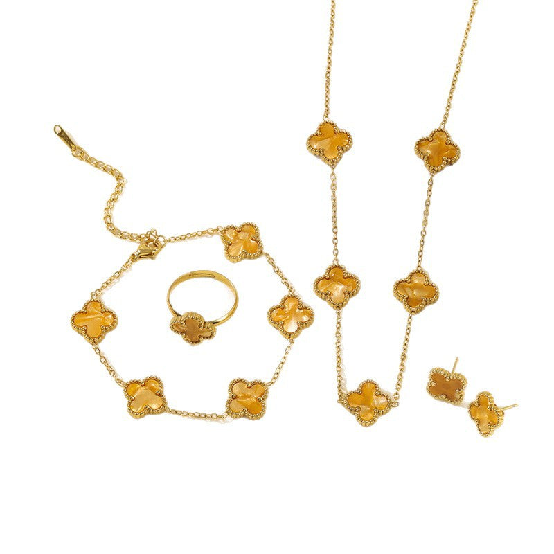 Version Clover Ear Lucky Pork Belly Necklaces
