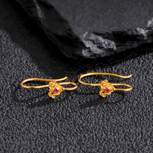 Inlaid Auspicious Cloud Ear Hook Chinese Style Earrings