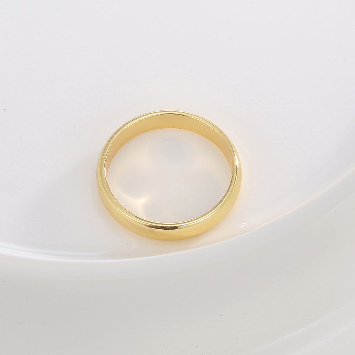 Light Luxury Minimalist Design Glossy Female Simple Gold Plated Ring