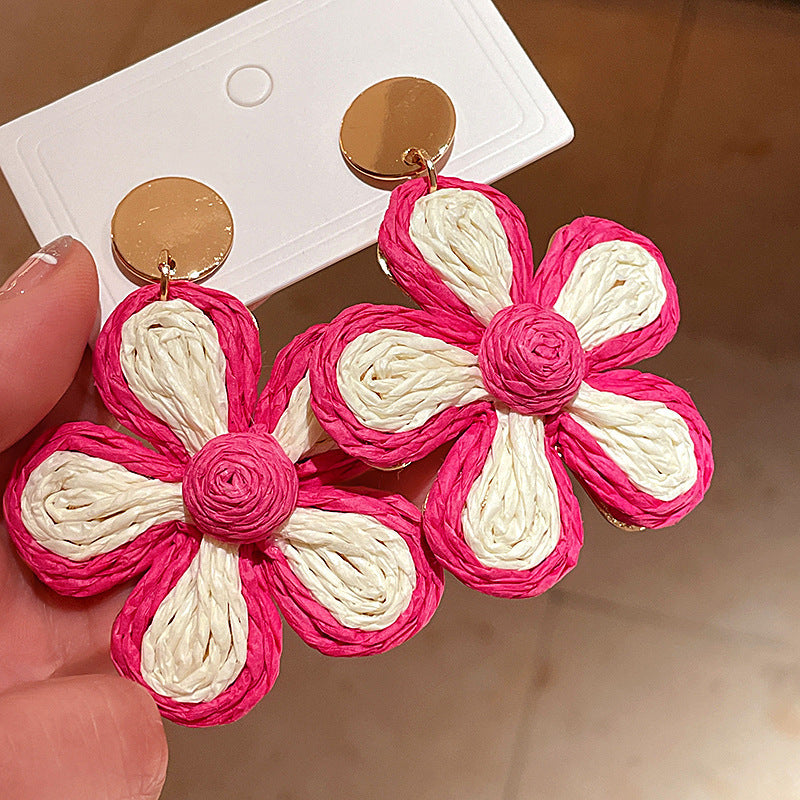 Women's Flower Sweet Personality Girlish Heart Ear Exaggerated Earrings