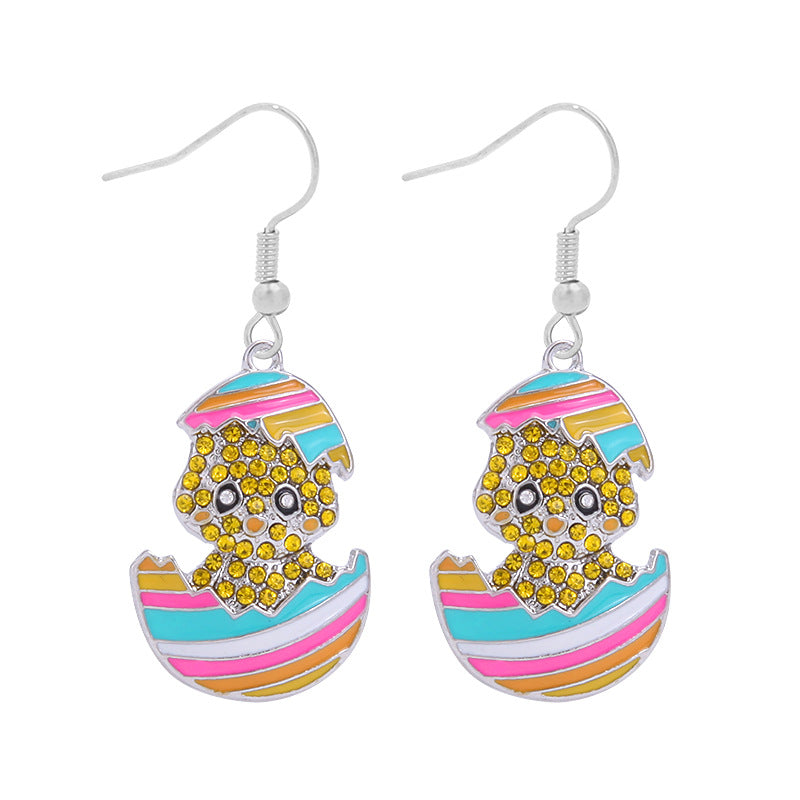 Cartoon Dripping Oil Alloy Rabbit Rejuvenating Earrings