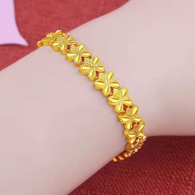 Women's Imitation Gold Lucky Beads Heart Jewelry Bracelets