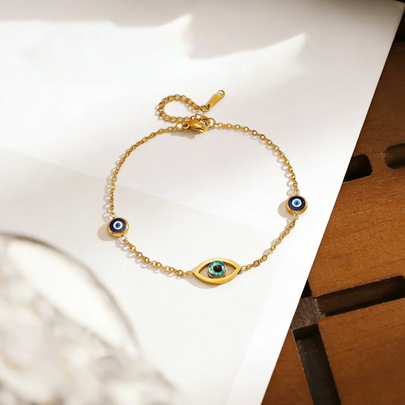 Blue Eyes Devil's Eye Titanium Steel Female Light Luxury Bracelets
