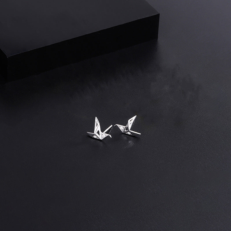 Women's Paper Crane Inlaid Fashionable Eardrops High-grade Tassel Earrings