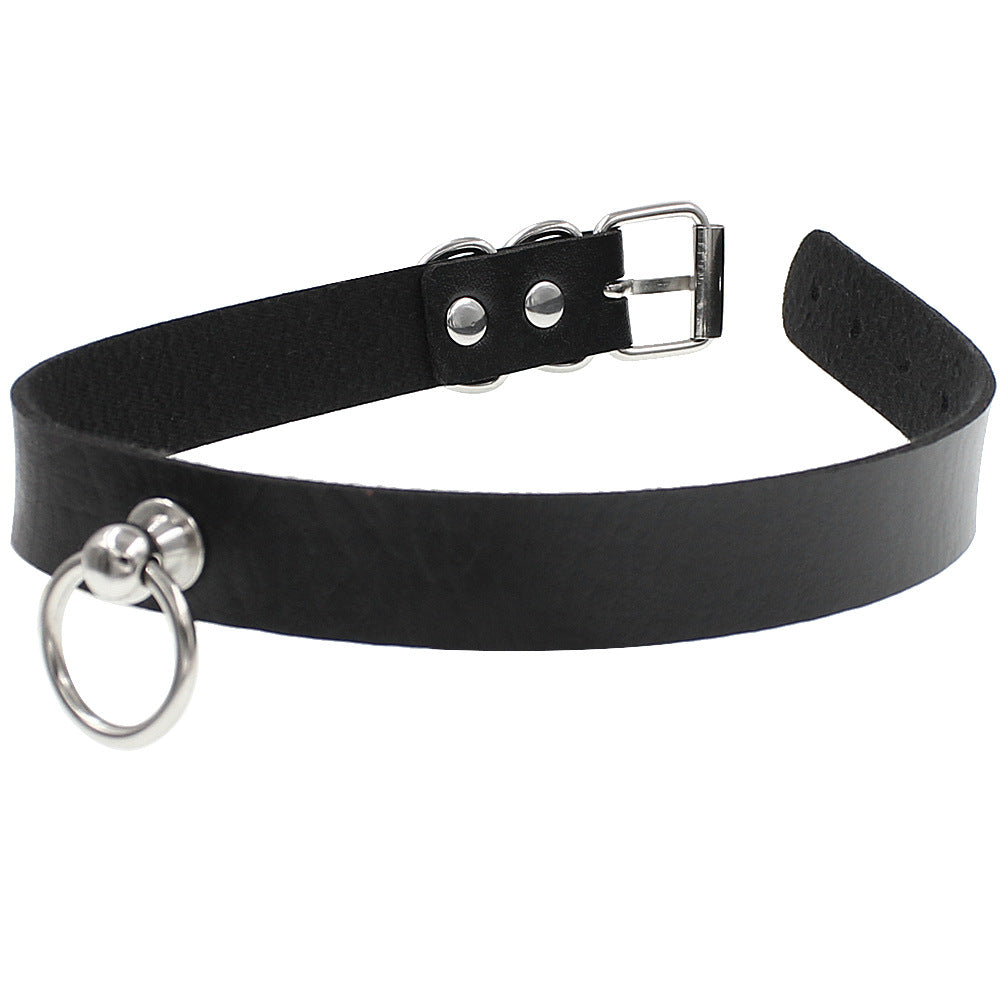 Environmental Protection Leather Soft O-shaped Circle Neckband Punk Gothic Neck Necklace