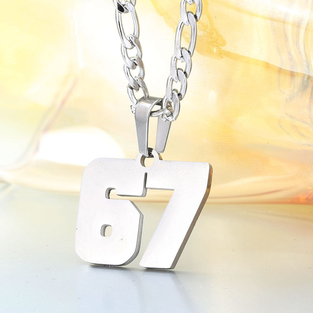 Fashion Stainless Steel Digital Hip Hop Personalized Titanium Necklace