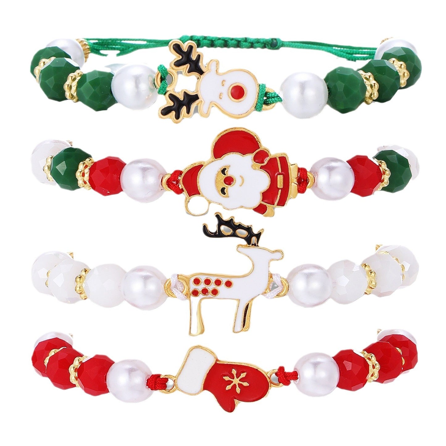 Women's Christmas Snowman Old Man High-grade Beaded Bracelets