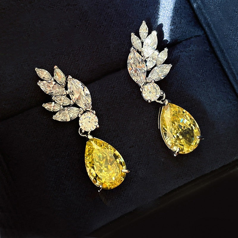 Trendy High-grade Water-drop Eardrops Plant Flowers Leaf-shaped Earrings