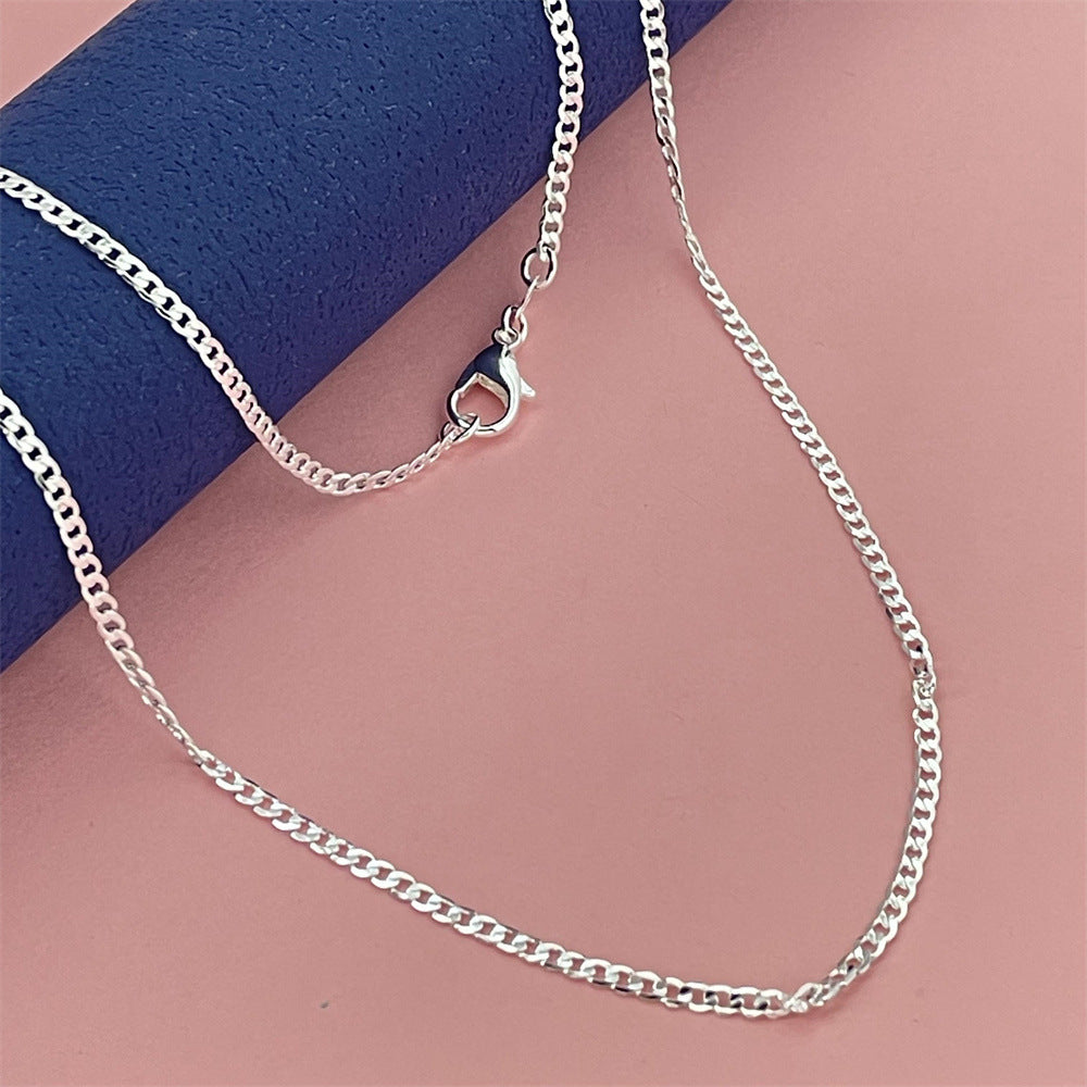 Pretty New Classic Sier-plated One-to-one Side Necklace