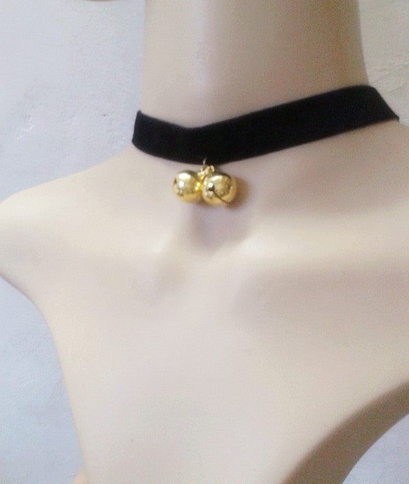 Desire Bell Neck Hand Holding Rope Veet Temperament Clavicle Chain Rings