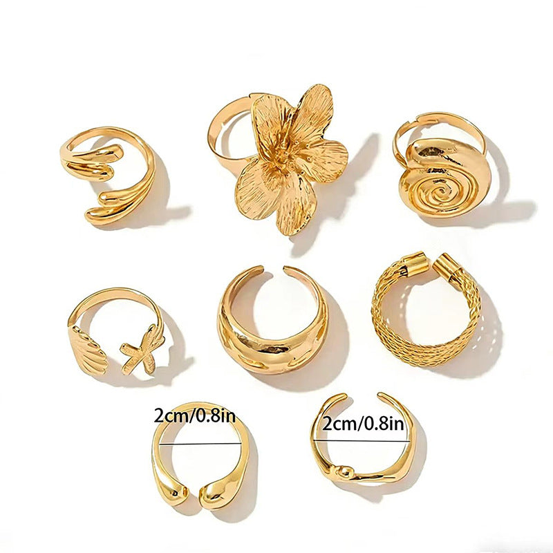 Women's Design Golden Light Luxury High-grade Vintage Flower Ring