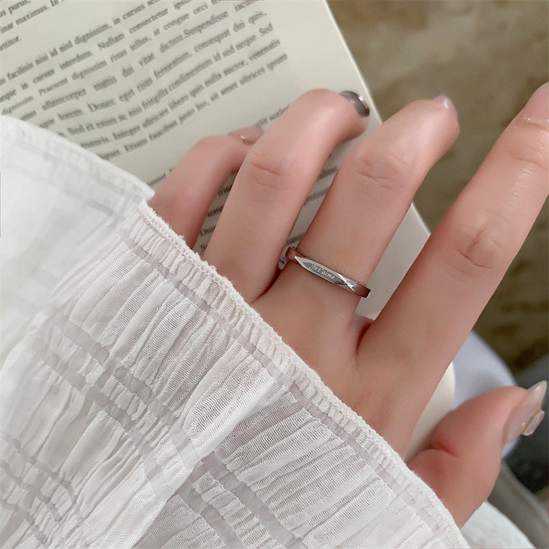 Titanium Steel Letters Female Korean Chic Unique Rings