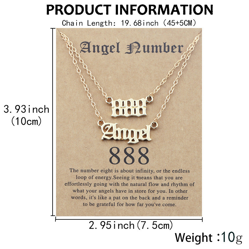 Angel Lucky Number Suit Clavicle Chain Necklaces