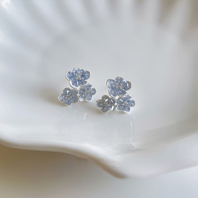 Oil Flower Cluster Niche Design Artistic Female Temperament Stud Earrings