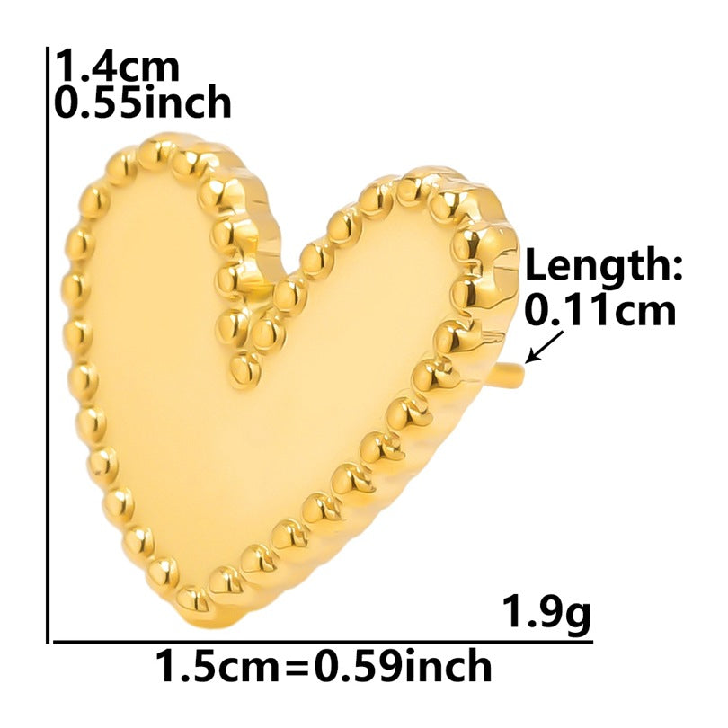Stainless Steel Heart-shaped Base Support Titanium Piercing Stud Earrings