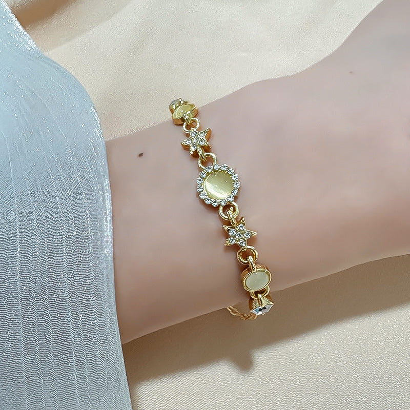 Women's Korean Style Fashion Opal Light Luxury High Sense Summer Temperamental Bracelet