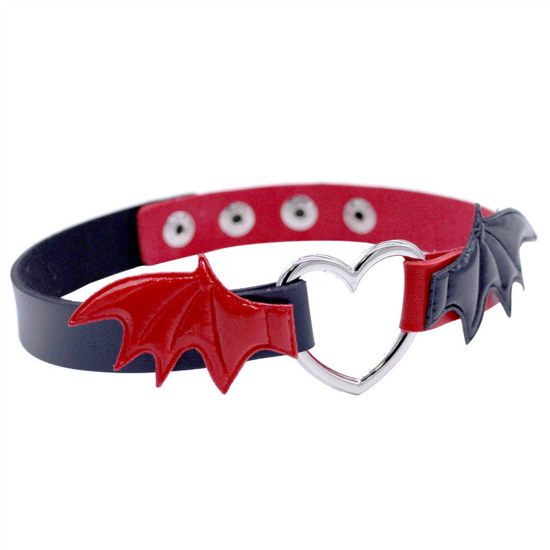 Skin Peach Heart Love Bat Wings Devil Necklaces