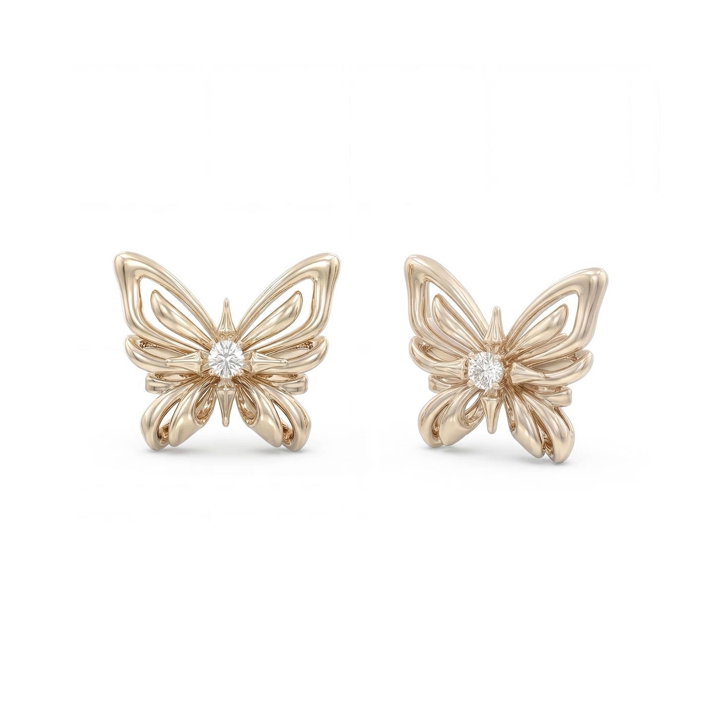Women's Hollow Butterfly Advanced Commuter White Tea Stud Earrings