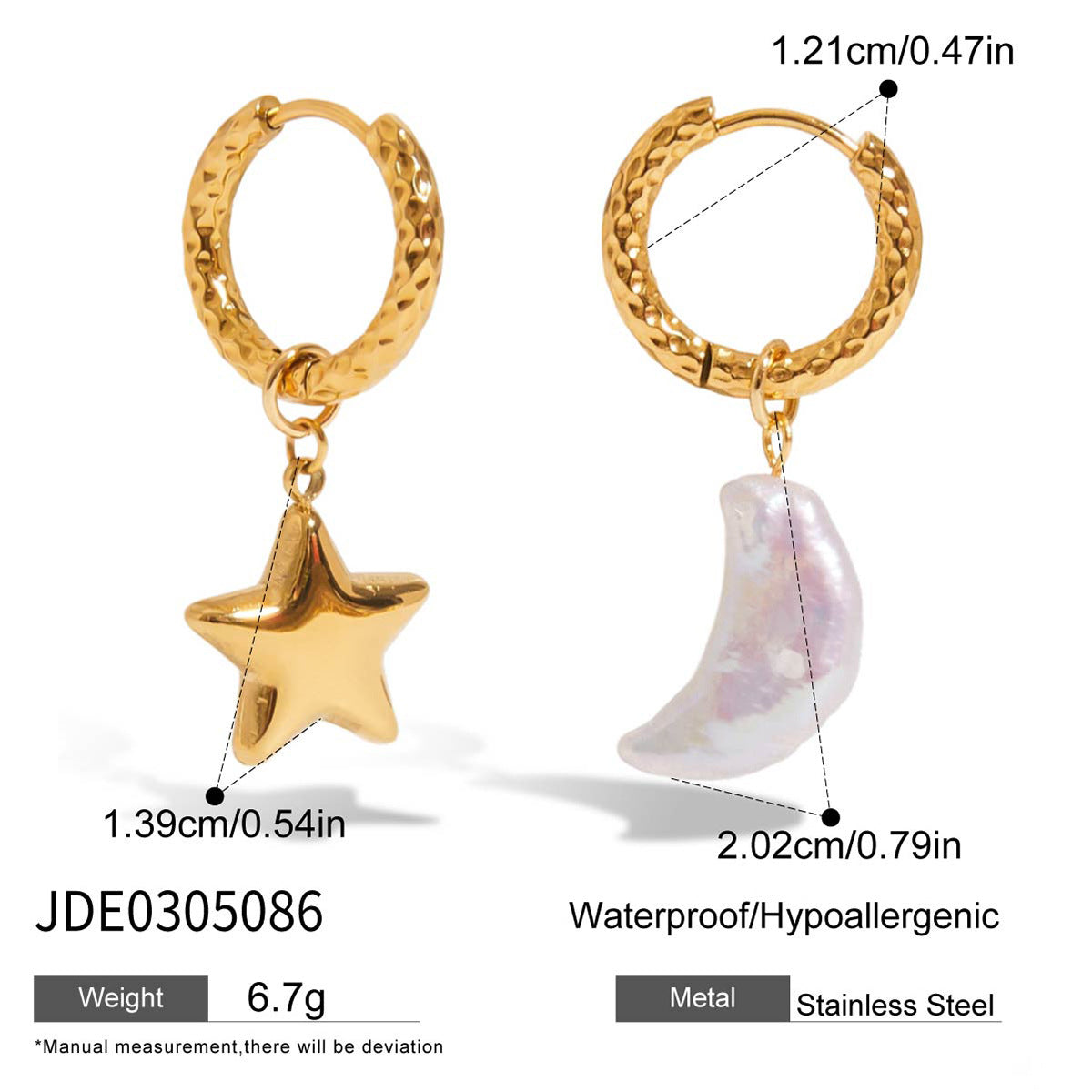 Stainless Steel Pearl Fashion Classic Baroque Earrings