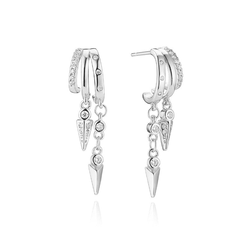 Live Sier Personalized Diamond Overlay Rivet Earrings
