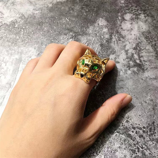 Hollow Tiger Head Female Couple Luxurious Rings