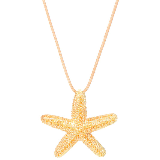 Women's Style High-grade Alluvial Gold Long Starfish Necklaces