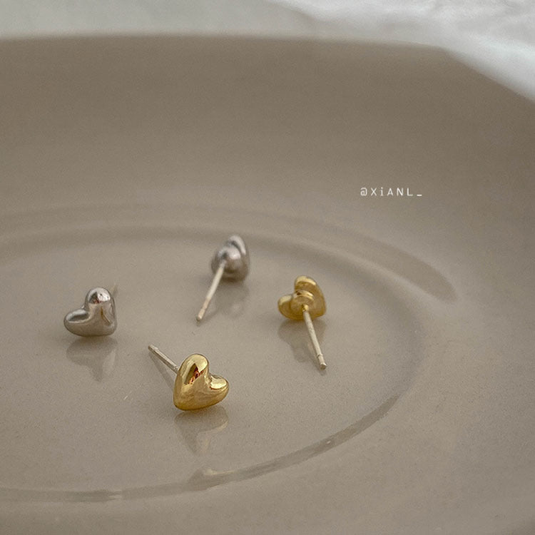 Women's Small Ear Lobe Suitable Mini Bone Sier Plated Stud Earrings