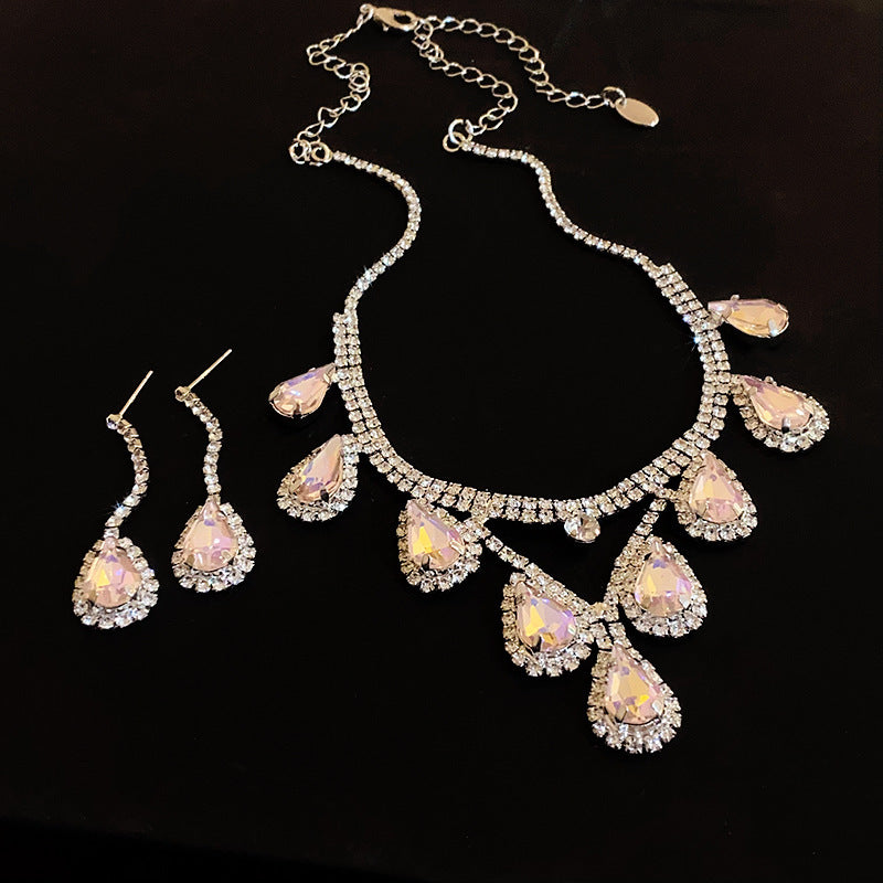 Diamond Geometric Suite Light Luxury Clavicle Jewelry Set