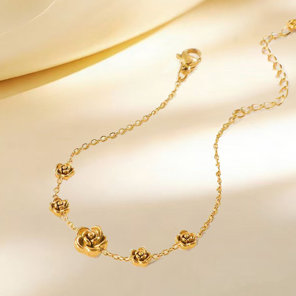 Women's Steel Rose Flower Fashion Simple High-grade Jewelry Set