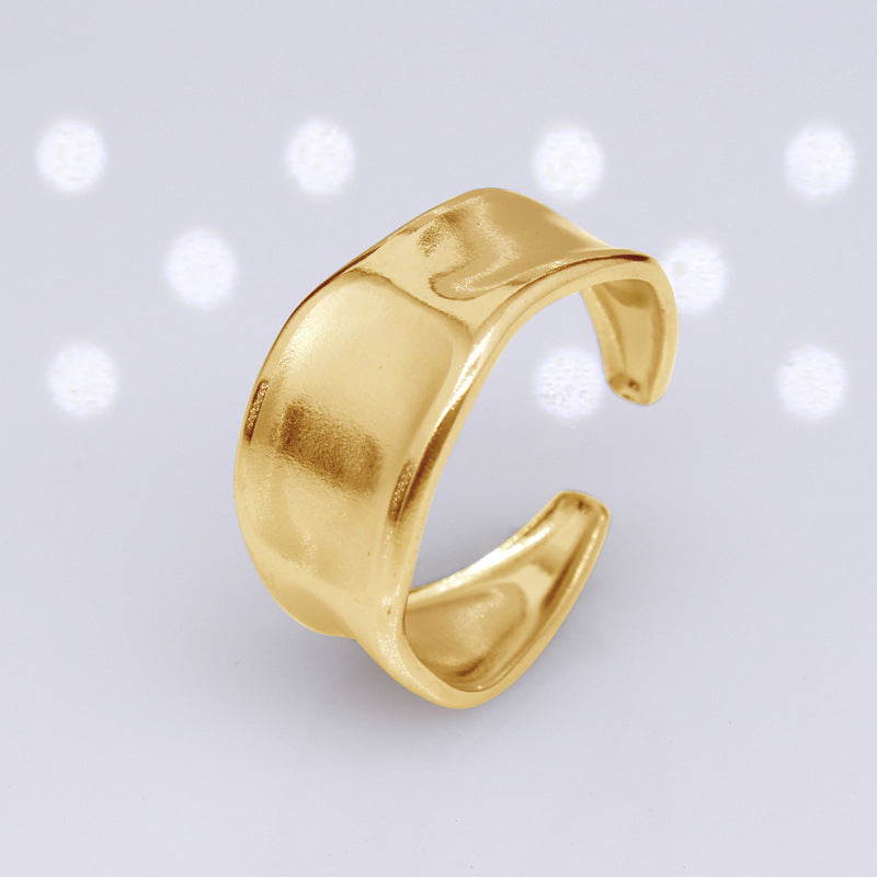 Pleated Titanium Steel Female Open Adjustable Rings